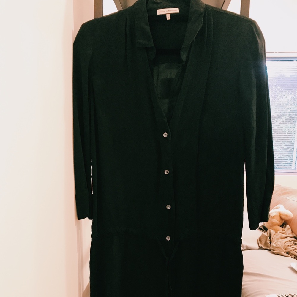 James Perse button-up dress with cinch waist